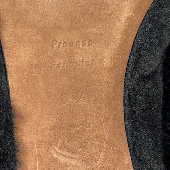 New Proenza Schouler Rondo Genuine Shearling Slip On Shoe Slide Black Fuzzy Sz 6 - Picture 13 of 14